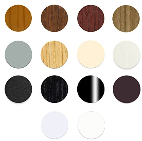 VIWIEU Screw Covers Caps Wood Stickers for Furniture Hole Hiding Repairing 756 PCS, 14 Colors 0.83(21mm) Round PVC Decorative Stickers for Home Cabinet Wardrobe Countersunk Cam Lock Nail Head
