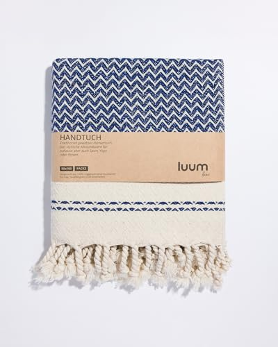 Luum® Set di 2 asciugamani Hamam per cucina e bagno, ad asciugatura rapida e senza pelucchi, asciugamano sportivo, turkish Hand Towel, senza microfibra, 100% cotone, blu reale, 50 x 100 cm, set regalo