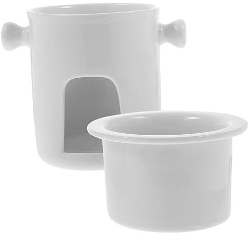 VINTORKY Tasse à Fondue Céramique pour Chocolat Et Fromage Pot De Fondue Pratique Léger Et Facile à Nettoyer pour Dîners Et Fêtes