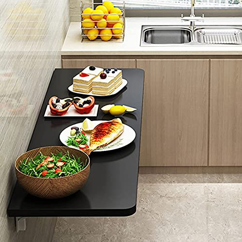 Klappbarer Wandklapptisch/Klappbarer Wandtisch/Wandklapptisch/Wandmontierter Stehtisch/Klappbare Werkbank/Laptop-Computertisch, für Zuhause, Büro, Arbeitszimmer (40 x 30 cm/15. (Schwarz 100 x 60 cm/