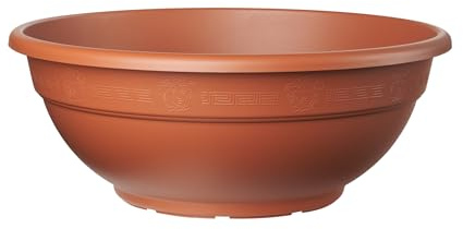 Muddy Hands Terracotta Bowl Plant Pot Outdoor Garden Round Plastic Flower Herb Planter (11.5 Litre)