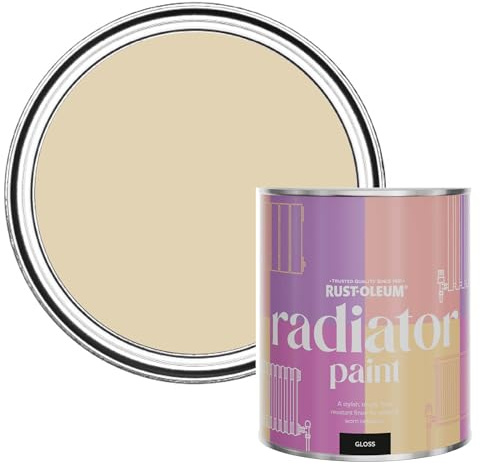 Rust-Oleum Beige Heat Resistant Radiator Paint in Gloss Finish - Sandhaven 750ml
