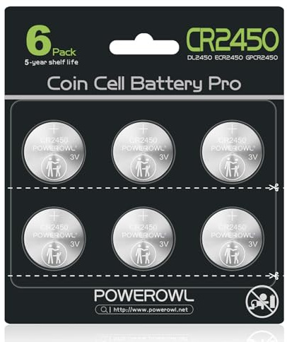 POWEROWL CR2450 3V Lithium Battery (6PCS) - Baby Secure Packaging
