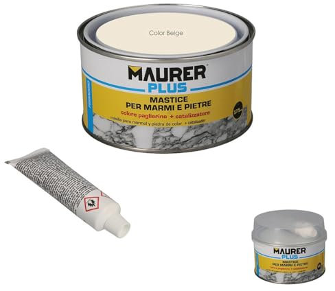 Mastice per marmo colore beige 375 ml. Con indurente