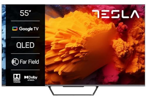 TESLA - QLED Smart TV de 55 (140cm), Google TV, Televisión Ultra HD, HDR10, Dolby Atmos, Youtube, Netlfix, WiFi & Bluetooth, 2 Altavoces 10W, Chromecast Integrado, 3.840x2.160 (Q55S939GUS) - 2024