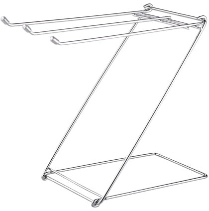 Generisch Küchenregale Küchenarbeitsplatte, Geschirrtuchhalter, Tischplatte, Wäscheständer, Abfluss, zusammenklappbarer Handtuchhalter Waschbecken Organizer Saugnapf (Silver, One Size)
