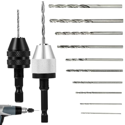 Juego de extensión de impacto, portabrocas para llave de impacto, portabrocas sin llave con 10 brocas, herramientas de perforación, cambio rápido, convertidor de acero aleado para punta | portabrocas sin llave con 10 brocas, herramientas de perforación, cambio rápido, convertidor de acero aleado para punta