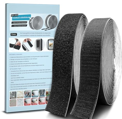 Velcro autoadesivo extra forte, 10 x 2 cm, doppio velcro con chiusura in velcro, larghezza e nastro autoadesivo per zanzare, cuscino per divano