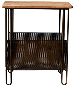MEILISHAOMEI Rechteckiger Beistelltisch für das Wohnzimmer,U-förmiges Lagerregal aus Metallgitter,Zeitschriften- und Bücherregale,Beistelltisch für Sofa und Lampe,2 Farben(Größe:19,68 11,41 23,22 Z