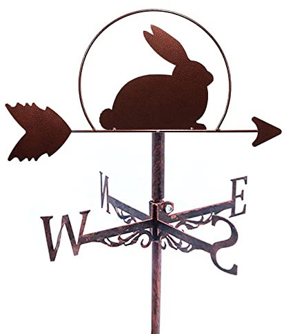 Generic Girouette, Outdoor Original Colosse En Fonte Lapin Girouette Avec Vent de Montagne Direction de La Marque Jardin Décoration En Métal Extérieur Patio Direction Du Vent