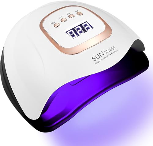 JOFLVA UV Lampe Gelnägel, 380W 81 LED Gelnagellack UV Lampe, UV Lampe Nägel, 4 Timern LCD Display, Auto-Sensor Schnell Nageltrockner Geeignet für alle Nagellampe für Maniküre Haus und Salon