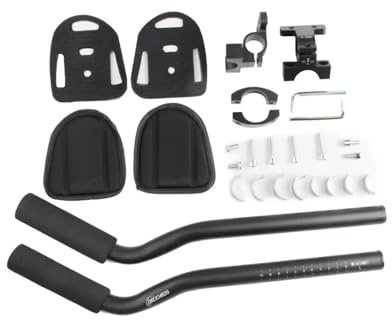 Bike Aero Bar, Aluminum Alloy Aero Bars for Road Mountain Bike, Bicycle Racing TT Handlebar Clip on Armrest Bar
