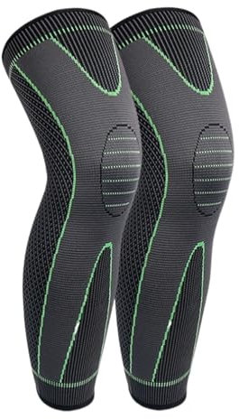 RUVOO Rodilleras Voleibol Rodilleras Gym Un Par De Rodilleras De Pierna Completa Rodilleras Rodilleras De Compresión Rodilleras Balonmano(Grün,XL)