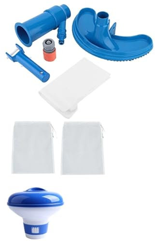 Kit Limpieza Piscina maintenance kit Aspiradora para piscinas, juego de herramientas de limpieza y desinfección, cabezal de succión, cepillo de limpieza para estanques, fuentes, spas y piscinas(04 set