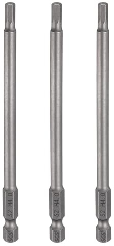 QUARKZMAN 3pz H4,0 Chiavi a Brugola per Punte da Trapano 4mm Punte Metriche Piane 1/4 Attacco Esagonale 110mm (4,3) Punta Cacciavite Esagonali Magnetico Lungo Industriale per Viti