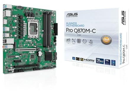 ASUS PRO Q870M-C-CSM Business Mainboard Sockel Intel LGA 1851 (Micro-ATX, Intel VPro, DDR5 Speicher, PCIe 5.0, Q-LED Core, ASUS Control Center Express, SafeSlot)