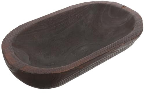 ULTECHNOVO Cuenco Decorativo De Madera Cuenco Rústico para Pan De Madera para Servir Decoración De Mesa