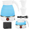LIAVOP Bouilloire Pliable 600 ml, Mini Bouilloire de Voyage Portable, Fond en acier inoxydable, Bouilloire électrique pour le Camping, le Voyage, L'extérieur, Blanc