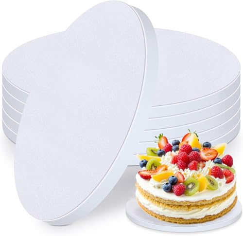 Sivaopa 5 Stück Tortenplatte, Cake Board 30 cm Rund, Kuchenplatte 12 mm Dicke, Weiß Tortenunterlage Rund, Wiederverwendbare Kuchenplatte, Tortenboden für 8-11 Inch Kuchen und Desserts