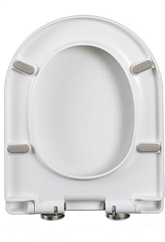 D-Shape Toilet Seat Quick-Release & Easy-Clean Design Adjustable Top-Fixing Hinges 35.5x44cm - Perfect for Modern Bathrooms & Comfortable.