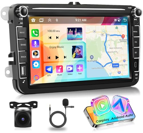 6+128G Motorsi Android Autoradio Für VW Passat B6 Polo Golf 5 6 Skoda Seat Touran Tiguan 8'' Stereo Radio Carplay Android Auto Radio Bluetooth 5.0 GPS WiFi FM/RDS Rückfahrkamera