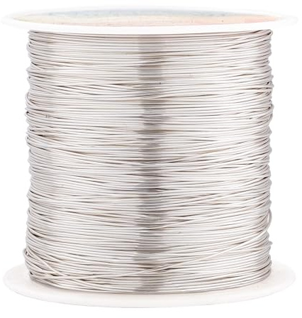203 Fuß Anlaufbeständiger Kupferdrähte 24 Gauge/0,5 mm,Silber | Schmuckdraht Basteldraht Dünn für die Schmuckherstellung, Drahtwickeln und Basteln,Blumensträuße