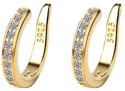 1/2 Pares Pendientes Corrector Orejas Soplillo Mujer, Pendientes Clip Acero Inoxidable Sin Perforación Pendientes Aro Plata Hipoalergenicos para Mujer Hombre (B)