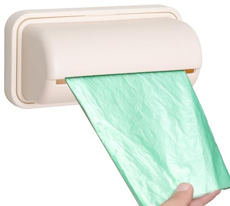 Renchey Dispensador De Bolsas De Basura - Dispensador De Bolsas De Basura con Soporte De Pared Y Rollo - Organizador Doméstico para Cocina Baño Garaje Jardín Armario Camping Exteriores