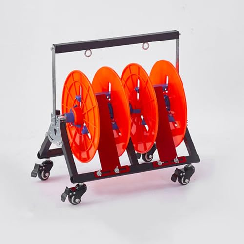 Cable Reel Holder And Dispenser,Heavy-Duty Electrical Wire Spool Rack with Wheels, Professional Electrician Cable Caddy, Multi-Axle Wire Dispenser, Durable Cable Reel Unroller for Large Reel