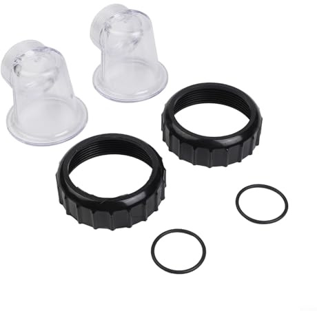 Conjunto de cubierta de prefiltro de bomba de piscina, tapa transparente con junta tórica para bomba circuladora SPS25/SPS50/SPS75/SPS100 (2 juegos)