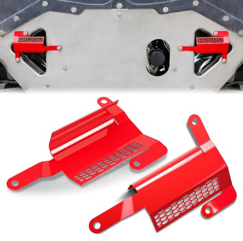 Rear Underbody Air Deflector, Rear Airflow Deflector Shield Compatible with for Corvette C8 2020-2025 - Replace OEM 85580653 & 85580654, Keep Cooler & Protects Engine (Left & Right, Red)