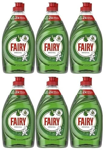 6 x Fairy assorted Washing Up Liquid (Original/Lemon/Apple/Pomegranate), 320ml, Pack of 6