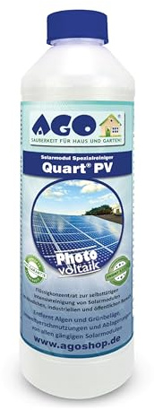 AGO Quart PV Solarmodul-Spezialreiniger 500ml – Solarreiniger, Algen- & Flechtenentferner für Photovoltaikanlage – selbsttätig – Photovoltaik Reiniger 1:10