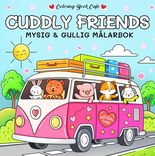 Cuddly Friends. Mysig och gullig Cozy Coloring målarbok från Coloring Book Cafe