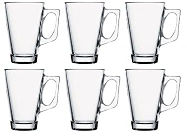 Pasabahce 55201 Lot de 6 verres à thé avec anse Vela pour thé, latte macchiato, café irlandais, punch, vin chaud, chocolat chaud, lot de 6