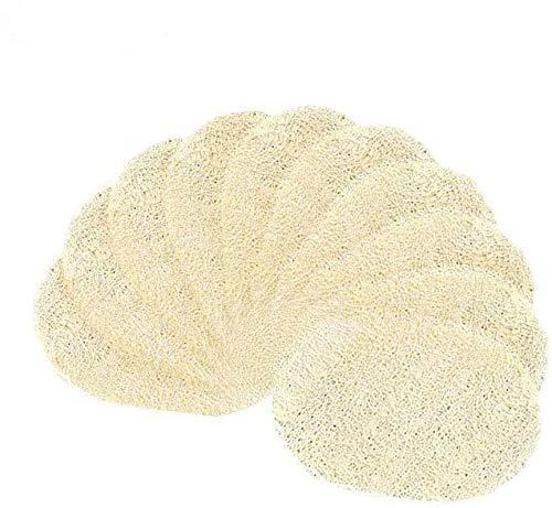 AiYoYo 10 Stück Natur Luffa Schwamm 8*12cm Luffa Schwamme Küche Luffa Schwammwäscher Topfreiniger Waschbare Plastikfreie Biologisch Abbaubar Reinigung Schwamm für Küche(A)