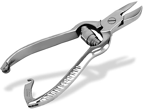 Solingen Nagelzange für starke Fußnägel Made in Germany Pediküre Nagelknipser Solinger Fußnagelzange mit Pufferfeder 14 cm für Fußnägel und Fingernägel
