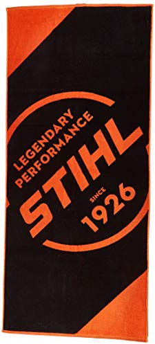 Stihl 04209600018 Erwachsene Strandtuch schwarz-Orange, 80x180