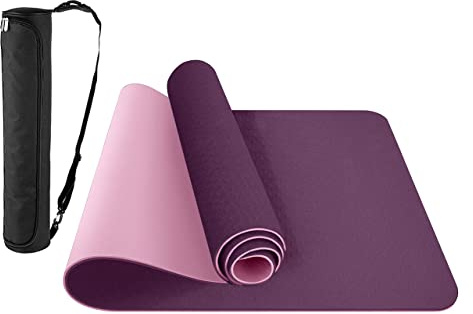 ComFy Premium Non-Slip TPE Yoga Mat – Eco-Friendly Workout Mat for Pilates, Meditation, 183cm x 61cm x 6mm