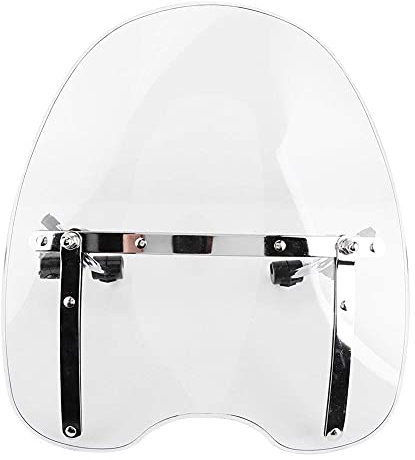 Motorrad Windschutzscheibe Universal verstellbare Lenkerbefestigung 22-25mm 360° (Transparent)