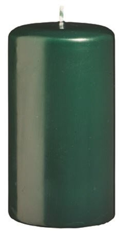 Osterkerzen 4er Set Oster, Frühling, Stumpenkerzen Dunkelgrün 12 x 5 cm