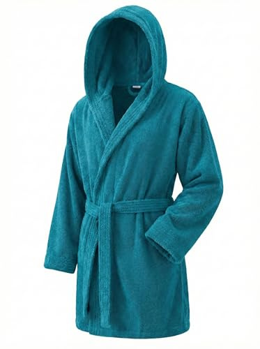Top Towels – Badrock Unisex – För Kvinnor eller Män – Med Huva – 100% Bomull – 500 g/m² – Av Frotté, Aquamarin, XL