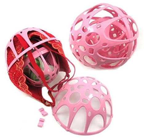 Fopytu Frauen Unterwäsche Waschmaschine Ballform Wäschetaschen Doppel Kugel Waschbeutel Protektor Waschküge