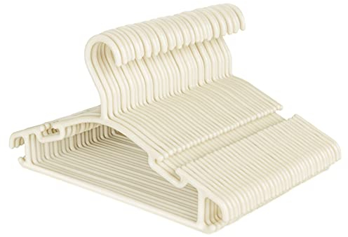 ilauke 36 Stück Kleiderbügel Kinderkleiderbügel Set, Baby Kleiderbügel Hangers aus Kunststoff, Aufbewahrung Kleiderschrank Kleiderbuegel 27CM für Kleinkinder und Babys, Beige