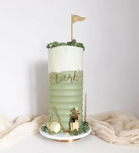 Personalised Golf Cake Topper with Golf Themed Cake Decorations