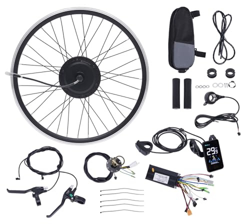 SABUIDDS 27.5 Zoll 36V 500W Ebike Vorderrad Umbausatz Kit E-Bike Nachrüstsatz mit HL Plus 36V 13Ah Akku DIY E-Bike LCD Display Electric Bicycle Umbausatz für 24 V-Brake Scheibenbremse Vorderrad Bike
