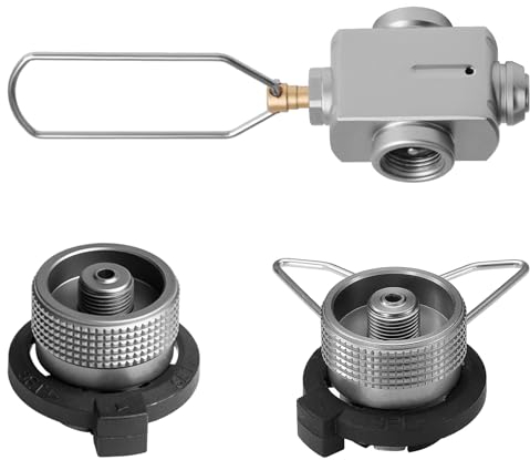 TALOEYH 3 Stück Gaskartuschen-Adapter, Gas-Nachfülladapter, Butan-Schraubventil-Adapter, Camping-Kocher-Adapter für den Außenbereich (Z15+Z11+Z10)
