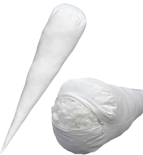 Nurtextil24 Schultüten Kissen 100 cm Schultüte Kissenfüllung 100% Baumwolle Inlett Reißverschluss Kinderkissen großes Kopfkissen Kegel Form Kuschelkissen für Jungen Mädchen Kisseneinlage mit Füllung