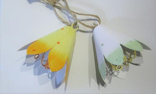 2 Stück Glockenblume Metall Blume gelb grün Fensterdeko Deko Frühling Ostern