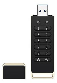 NKBSDKM Secure USB Drive, 32GB Encrypted USB Flash Drive Hardware Password Memory Stick with Keypad USB 3.0 Disk Flash Black